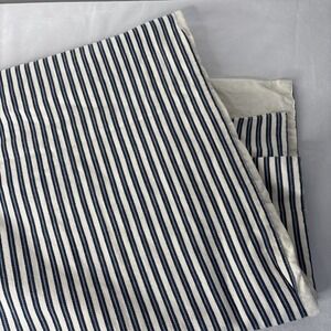 Pottery Barn Wheaton Striped Cotton/Linen Table Runner 2013 Navy White 102"